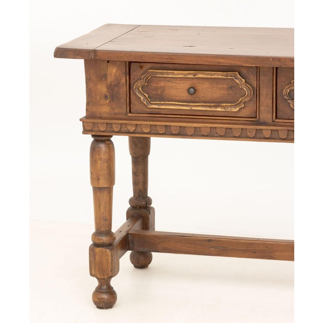 Baroque Italian Baroque Style Walnut Library Table For Sale - Image 3 of 9