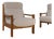19th Century France Brutalist Beige Wood Armchair For Sale