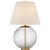 Morton Table Lamp in Clear Glass with Linen Shade Designer: AERIN Height: 24.5" Shade Detail: 10" x 16.5" x 12" Linen...