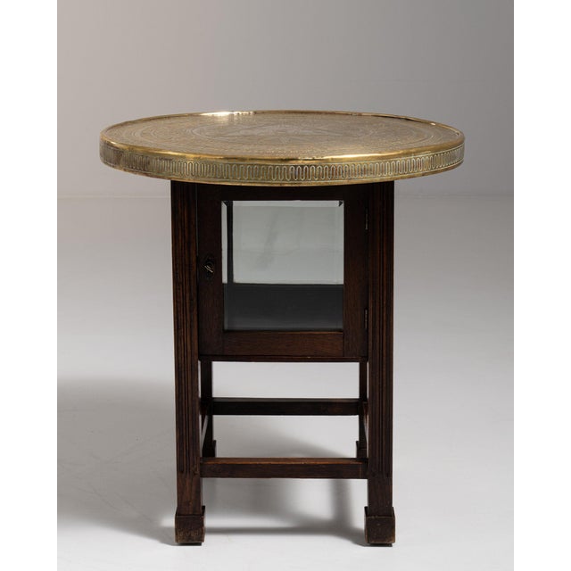 1930-1939 France Antique Brass Brass And Glass Side Table With Mirrored Insert For Sale In Greensboro - Image 6 of 11