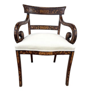 Dutch Marquetry Captains / Armchair For Sale