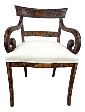 Dutch Marquetry Captains / Armchair