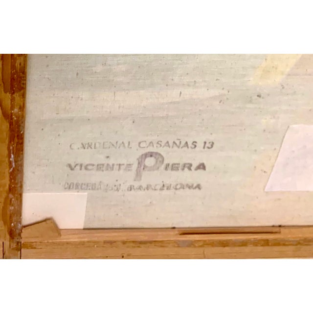 Late 20th Century Vintage Large Acrylic Signed Painting Sailboats by Port in Spain on Summer Day for Nautical Decor Theme, Framed For Sale - Image 9 of 9