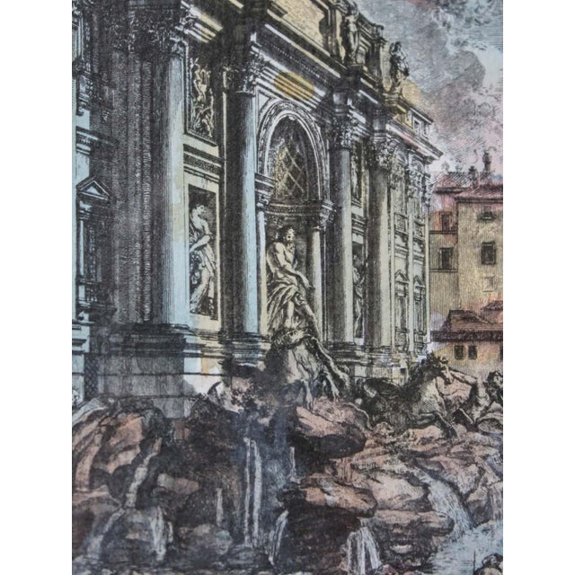 Giovanni Battista Piranesi, View of the Vast Trevi Fountain, 1750, Ink & Watercolor & Paper, in Flawless conditions....