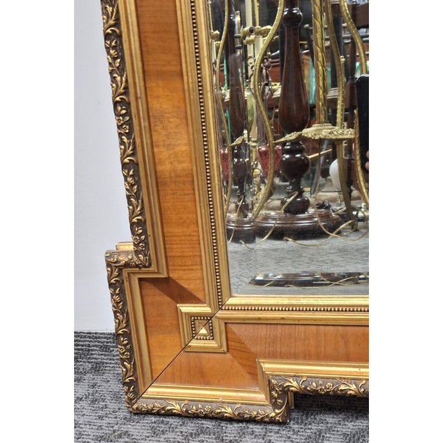 Mid 20th Century William IV Style Mahogany Inset Partial Gilt Decorated Frame Mirror For Sale - Image 9 of 11