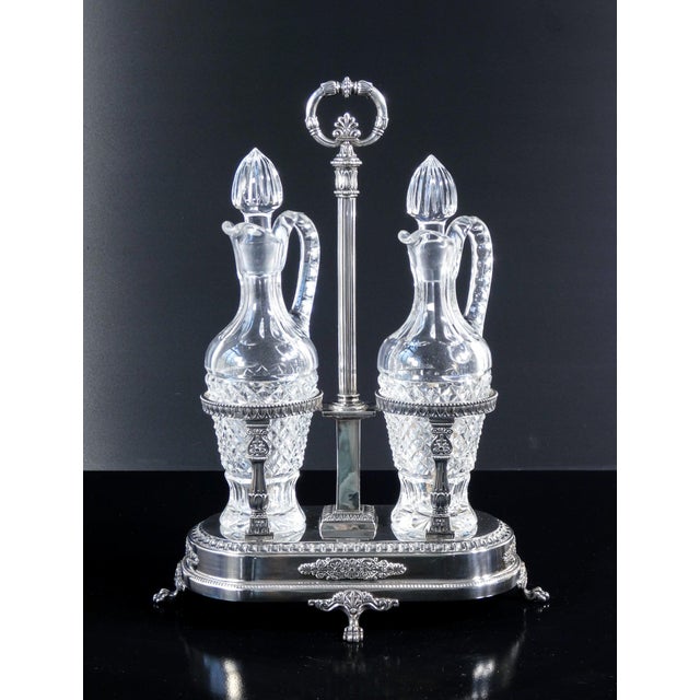 Cruet set in 800 silver and cut crystal, ricci & c., alessandria, early 20th century origin alessandria period early 20th...