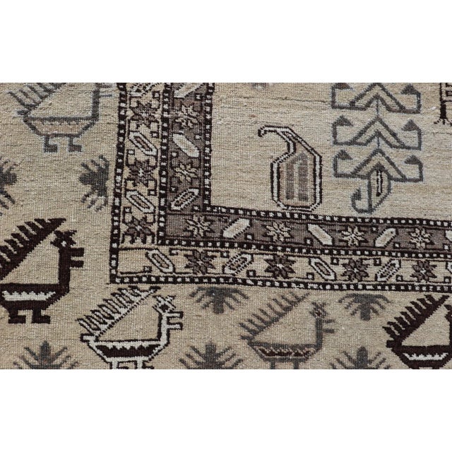 Mid 20th Century Persian Ardebil Carpet With Three Octagon Medallions & Stylized Tribal Motifs For Sale - Image 10 of 13