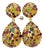 Bochic “Orient” Vintage Citrine & Amethyst Earrings Set 18K Gold & Silver For Sale