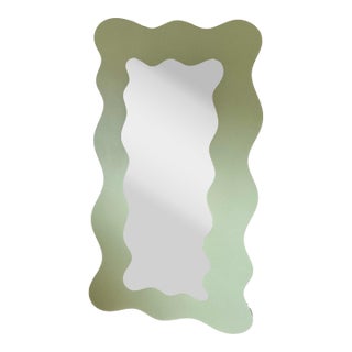 Studio Postmodern Wavy Edge Floor Mirror, Memphis-Inspired For Sale