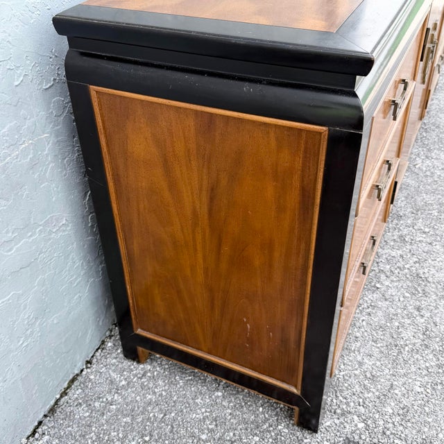 Century Furniture Vintage Chinoiserie Black and Burlwood Dresser by Centruy Furniture For Sale - Image 4 of 8