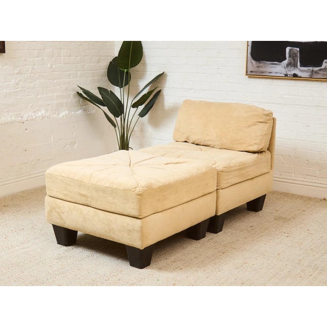 Mid 20th Century Styled After Selig Lounge Playpen Chair and Ottoman For Sale - Image 5 of 8