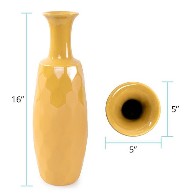 Ceramic Golden Bee Ceramic Vase- Tall For Sale - Image 7 of 9