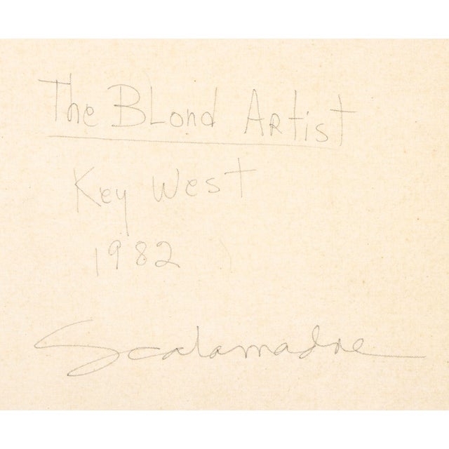 Tan Scalamandre "The Blond Artist" Acrylic, 1982 For Sale - Image 8 of 8