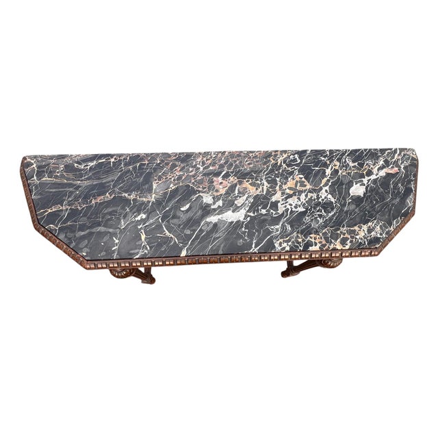 Jacobean Early 20th Century Jacobean Style Marble Top Console Table For Sale - Image 3 of 16