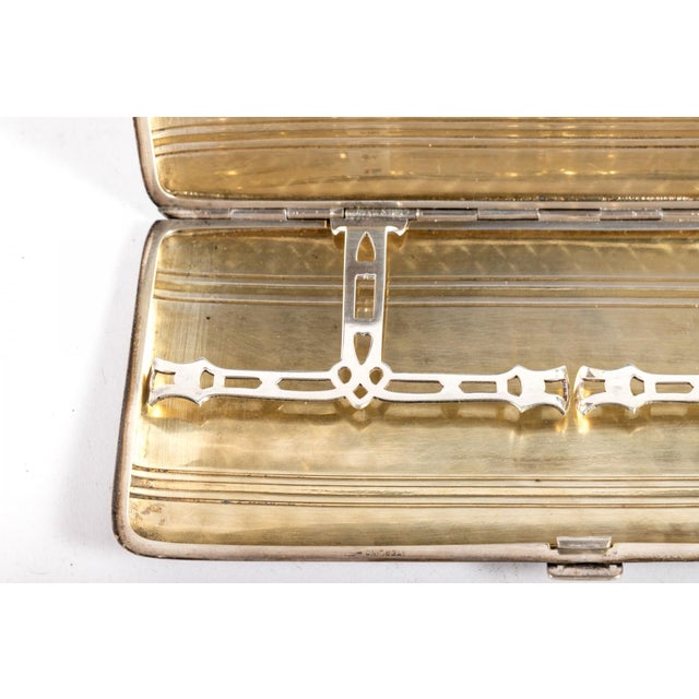 Metal Antique Webster Co. Art Deco Style Sterling Silver and Black Enamel Cigarette Case For Sale - Image 7 of 9