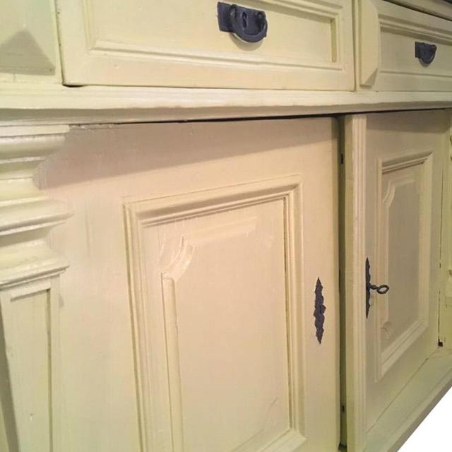 Yellow Wood Buffet with Yellow Glass Shelves, 1850 For Sale - Image 13 of 18