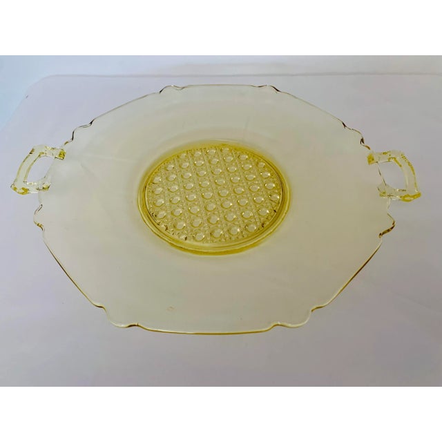 Depression Glass Serving Tray by Lancaster Glass Co, For Sale In Phoenix - Image 6 of 6