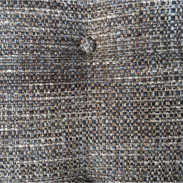 1960s Jens Risom Walnut Upholstered Stool For Sale - Image 5 of 6