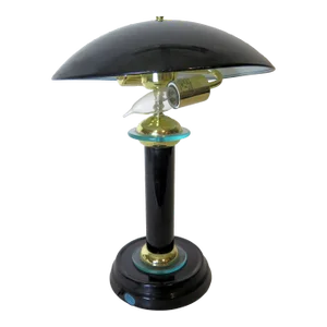 1980s Black Art Deco Revival Table Lamp