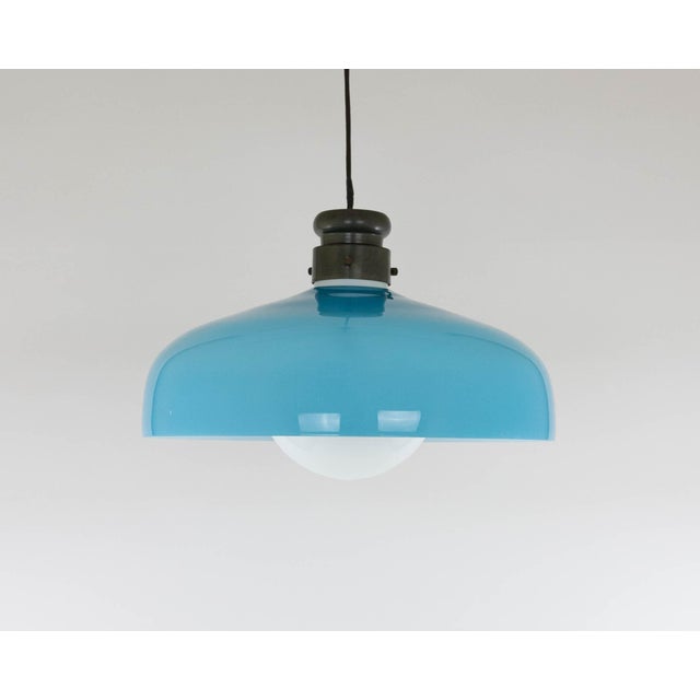 Blue Large Glass L 72 Pendant by Alessandro Pianon for Vistosi, 1960s For Sale - Image 8 of 10