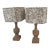 Pair Aidan Gray Lamps With Original Print Shades For Sale