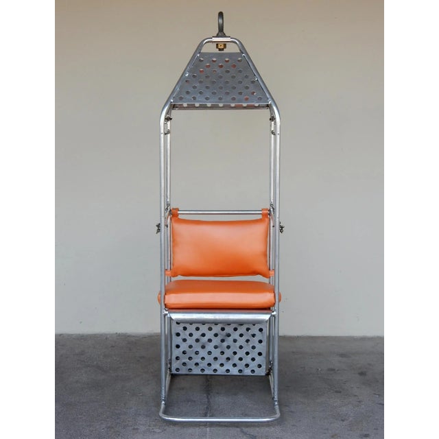 Silver 1950s Industrial Aluminum Crane or Airplane Hoist Canopy Chair For Sale - Image 8 of 13