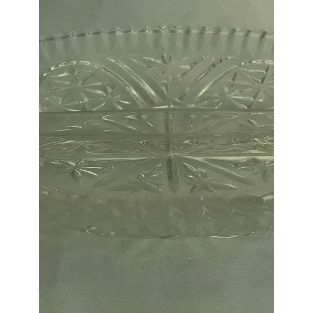 Glass Vintage Anchor Hocking Rainbows & Stars Relish Dish For Sale - Image 7 of 8