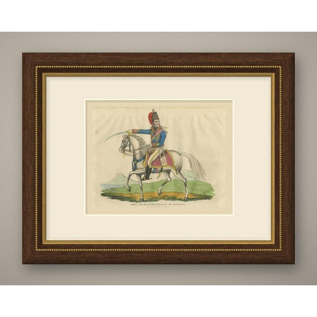 An original antique engraving, colored by hand, captioned "lieu.t general the marquis of anglesea." the marquis of...