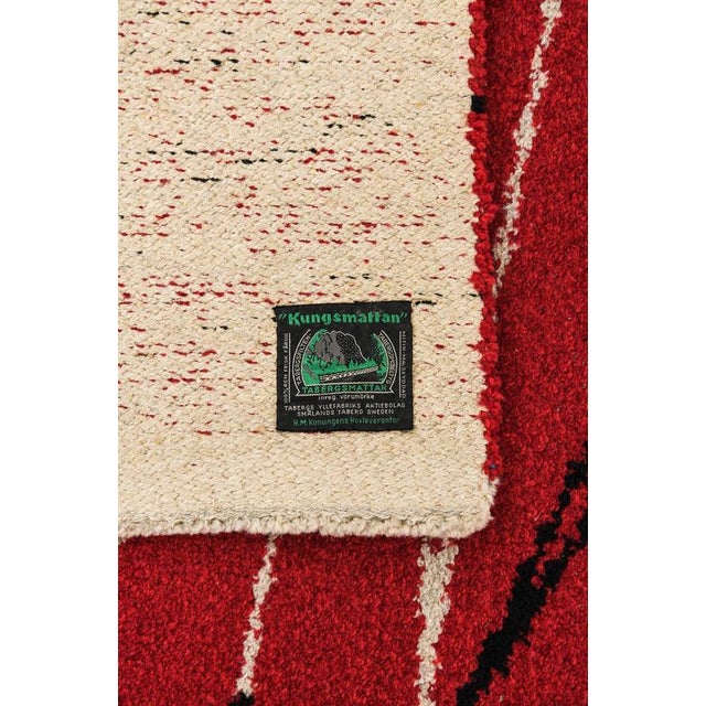 Black Kungsmattan Rug from Aina Kånge, 1950s For Sale - Image 8 of 9