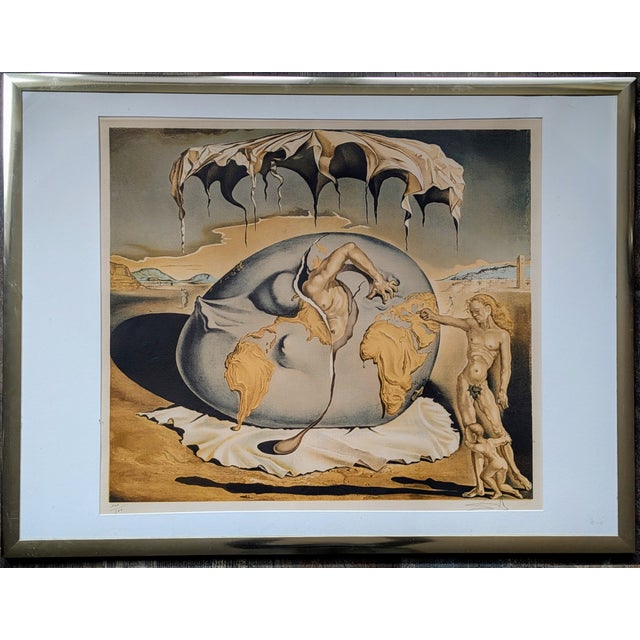 Salvador Dali, Geopoliticus Child Watching the Birth of the New Man, Hand-Signed Color Lithograph, 1970-80s For Sale - Image 9 of 9