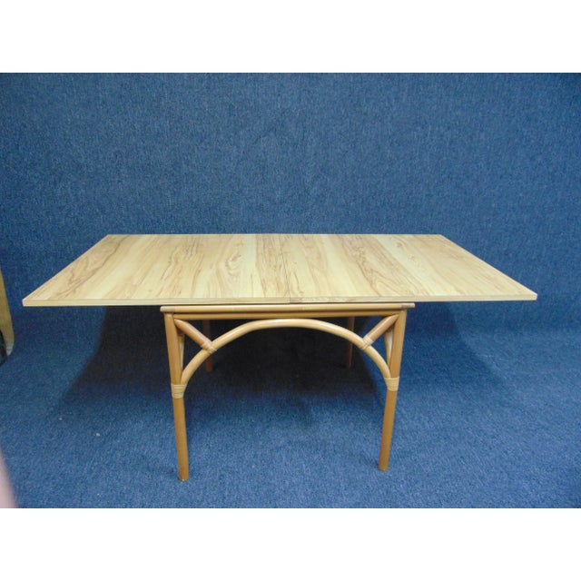 Mid 20th Century Mid Century Modern Rattan Dining Table For Sale - Image 5 of 8
