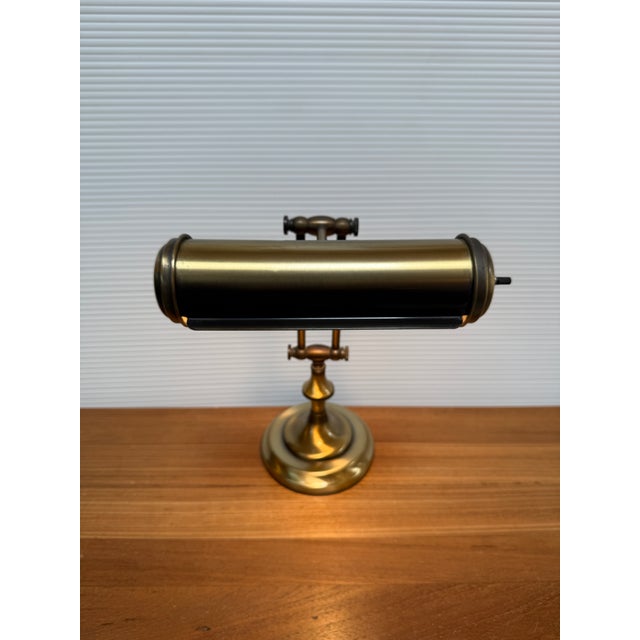 Art Deco Brass Bankers Desk Lamp For Sale - Image 4 of 12