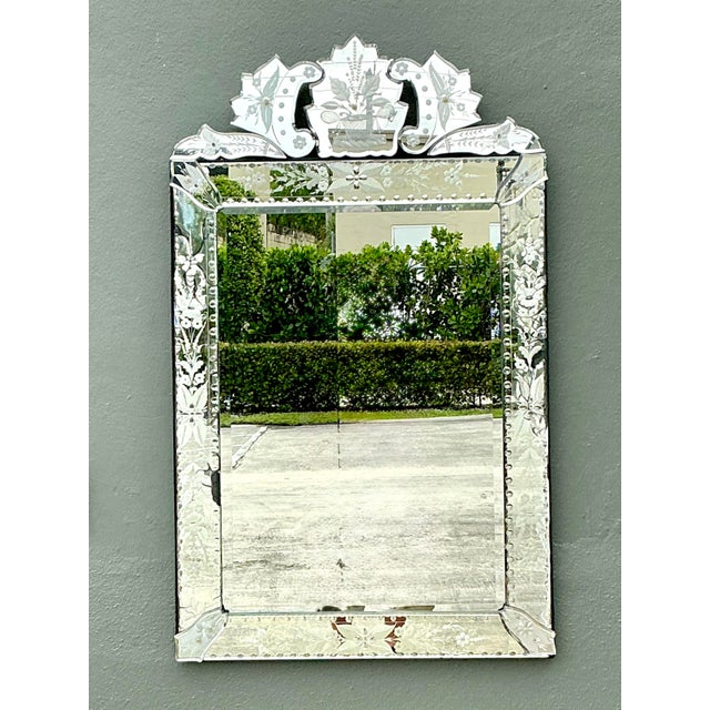 Vintage Etched Venetian Mirror For Sale - Image 11 of 12