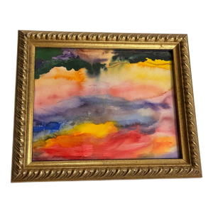 Abstract Watercolor on Paper With Wonderful Colors