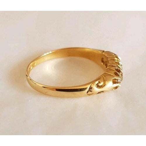 Antique Victorian 18ct Gold Cut Diamond Ring, Birmingham, 1894 For Sale - Image 11 of 14