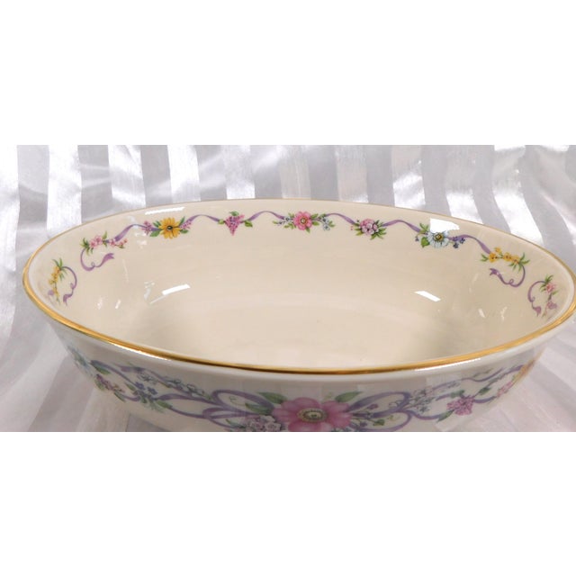 Contemporary 1990s Lenox Nine Inch Oval Serving Bowl in Constitution For Sale - Image 3 of 6