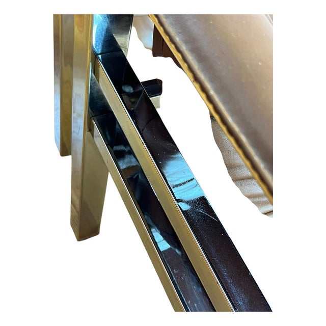 Mid-Century Modern Chrome and Leather Safari Lounge Chairs - A Pair For Sale - Image 9 of 12