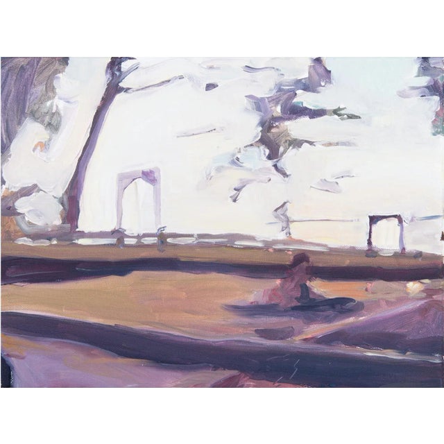 drive by ' 2013 oil on canvas 40 w x 30 h cm signed on reverse by artist. Unique work. About the artist : katherine...