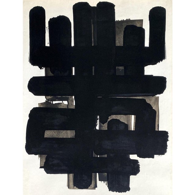 Pierre Soulages Lithograph n°3, 1958 Original lithograph Printed in Mourlot workshop On paper size 73.5 x 50 cm Berggruen...