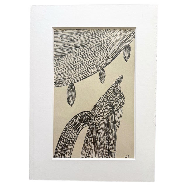 Modern Abstract Ballpen Ink Drawing Signed Louise Bourgeois For Sale - Image 3 of 10