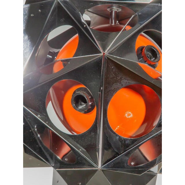 Space Age Orange Geometric Chandelier by Bruno Munari, 1990 For Sale - Image 6 of 18