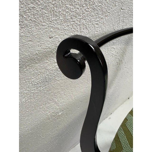 Green Modern Late 20th Century Iron Upholstered Bench For Sale - Image 8 of 9