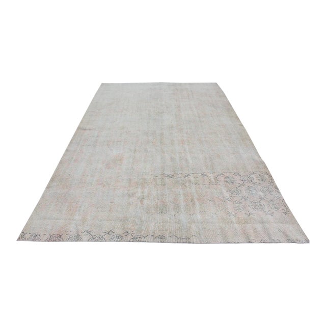 Distressed Oushak Rug - 86"x 135" For Sale