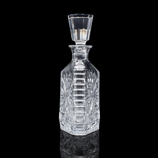 Vintage Liqueur Decanter, English, Crystal Glass, Spirit Bottle, Barware, c.1970 For Sale - Image 6 of 12