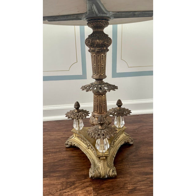 Metal Vintage French Napoleon III Empire Revival Gueridon Round End Table For Sale - Image 7 of 12