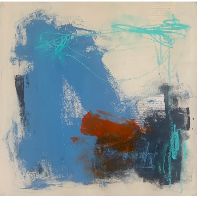 "Chambray No.2" Contemporary Original Abstract Painting on Paper For Sale