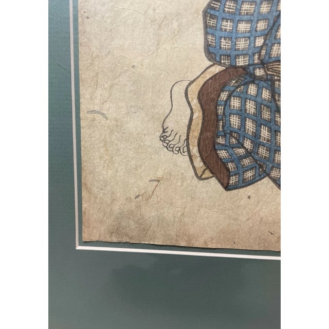 Antique Late 1840's Utagawa Kunimaro Japanese Woodblock Figural Edo Man Print For Sale - Image 10 of 12