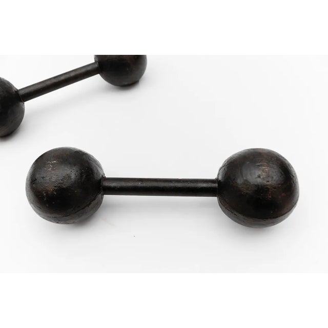 1940s Art Deco Double Ball Dumbbells, 1930s-1940s, Set of 2 For Sale - Image 5 of 8