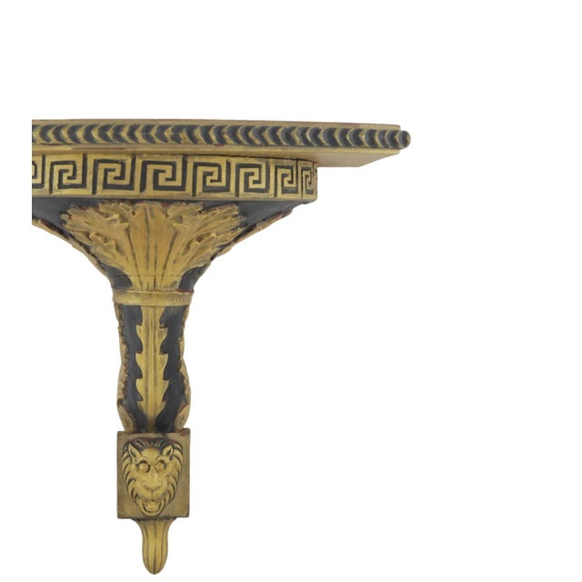 Art Deco Pair of Wooden Hand-Carved Black and Gold Wall Hangers For Sale - Image 3 of 7