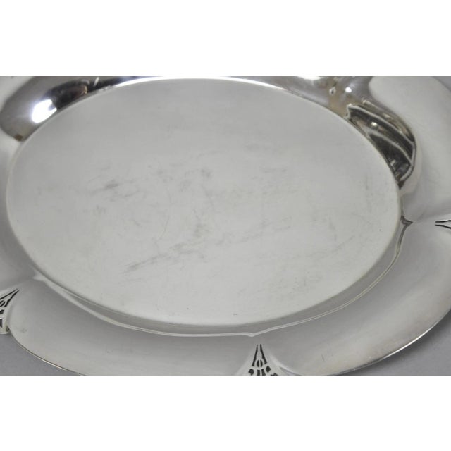 Vintage Art Deco Wm Rogers 411 Silver Plated Small Oval Scalloped 11" Dish Tray For Sale - Image 9 of 12